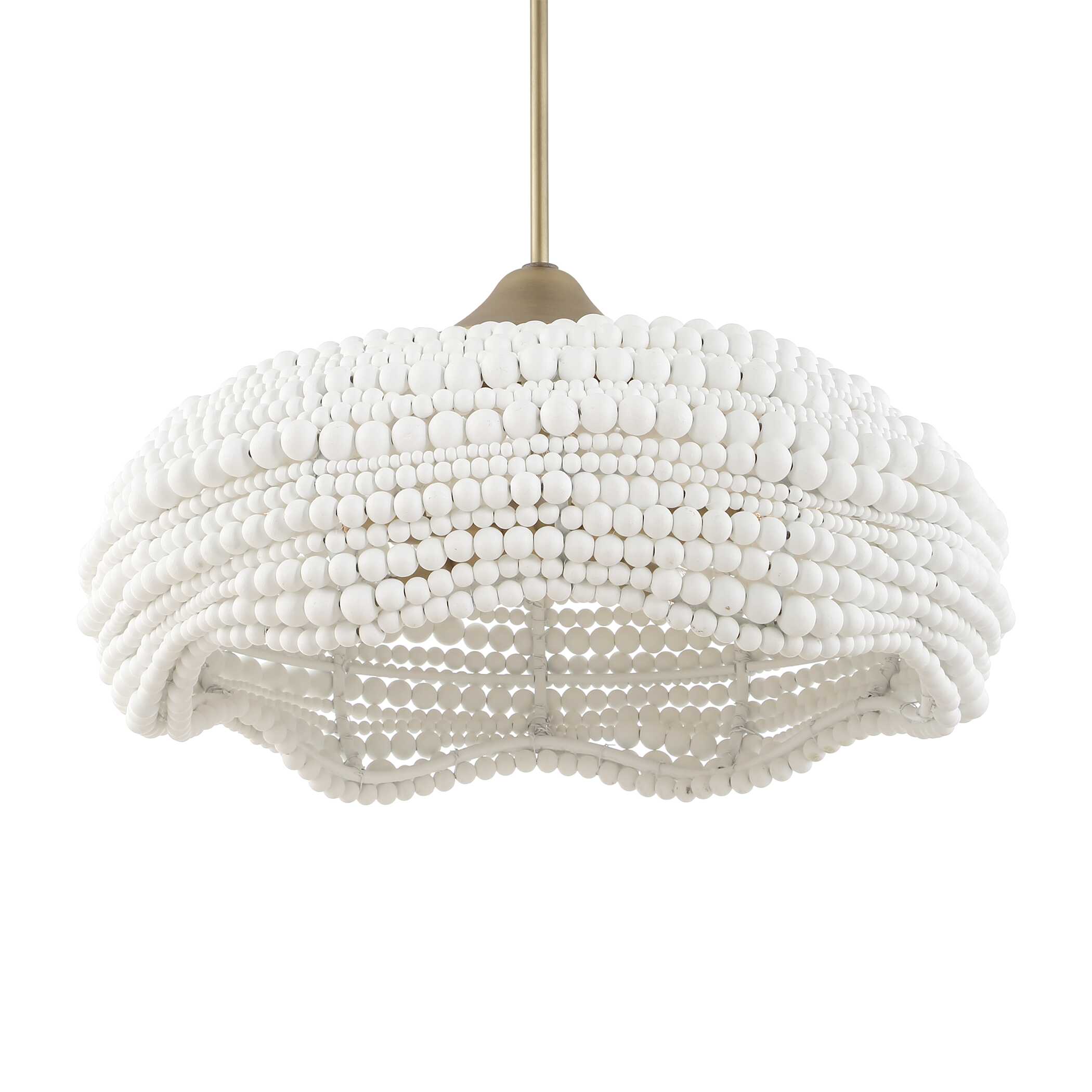 Biddeford 5 Light White Beaded Pendant