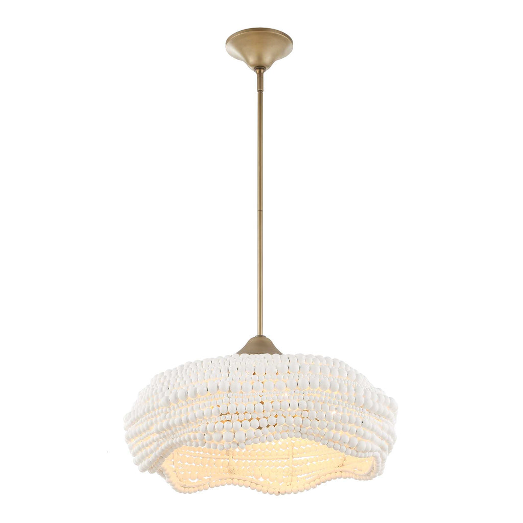 Biddeford 5 Light White Beaded Pendant