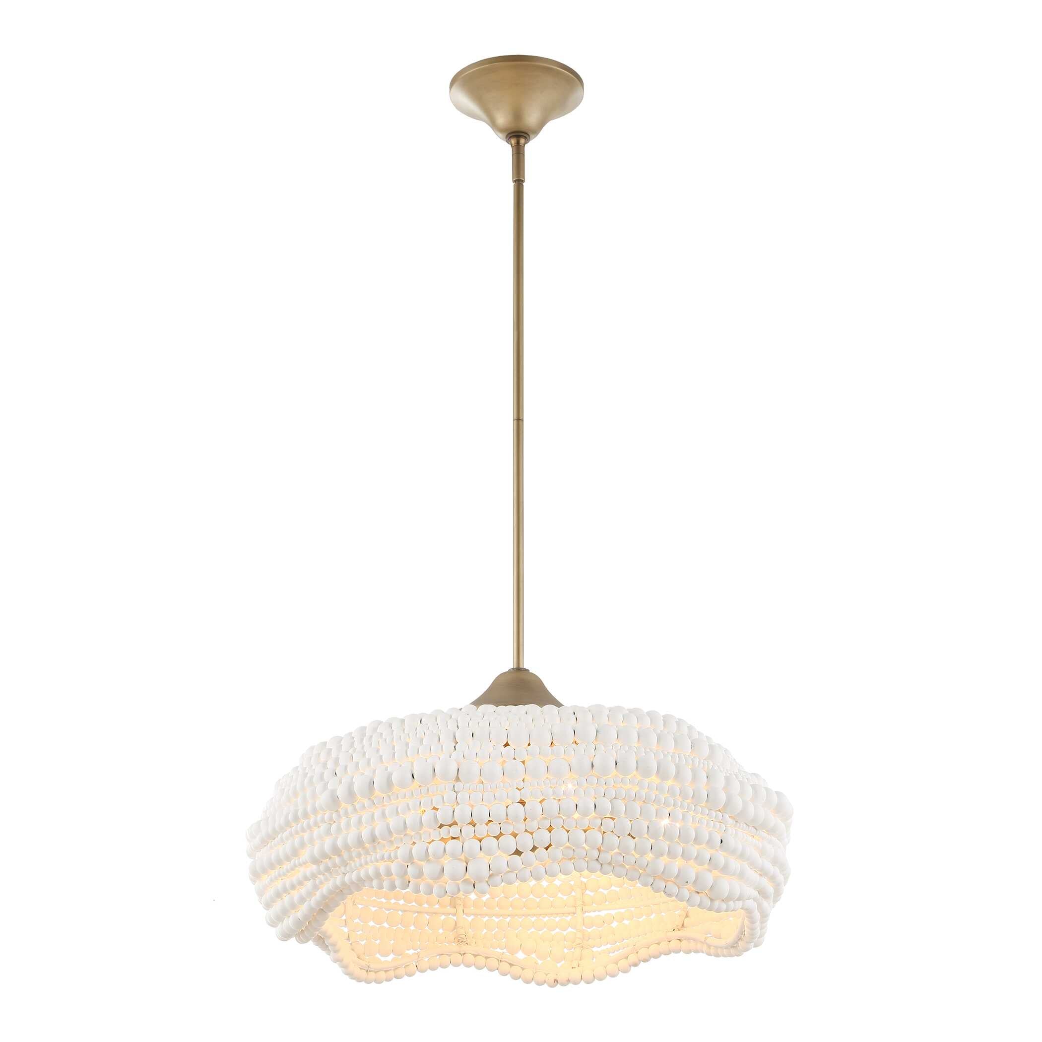 Biddeford 5 Light White Beaded Pendant