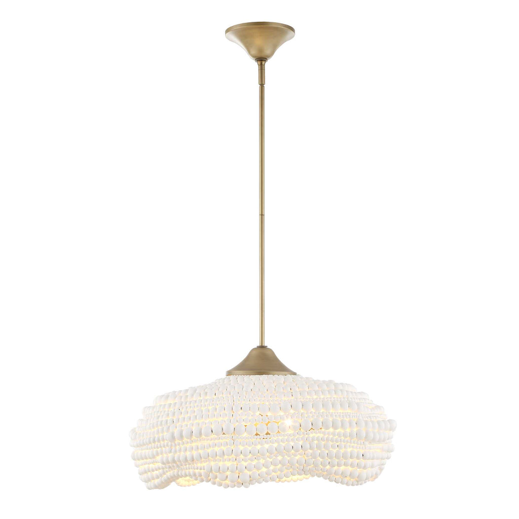 Biddeford 5 Light White Beaded Pendant