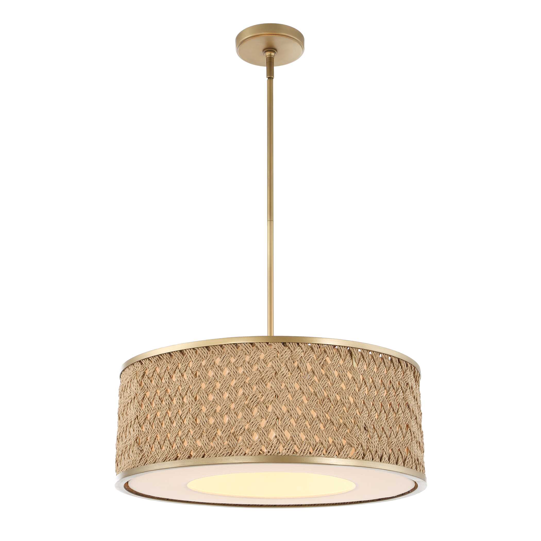 Pinchot 4 Light Rattan Drum Pendant