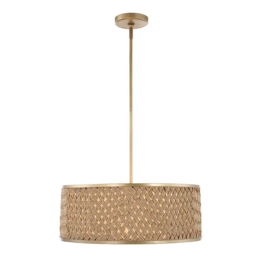 Pinchot 4 Light Rattan Drum Pendant