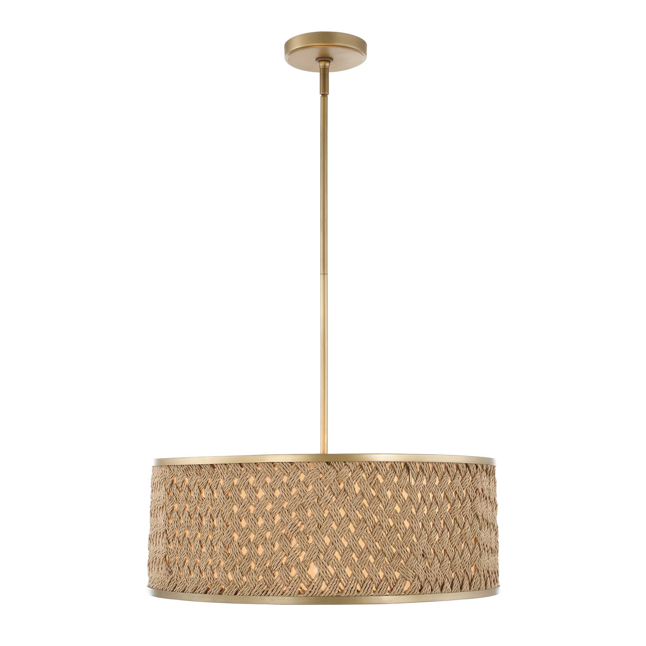Pinchot 4 Light Rattan Drum Pendant