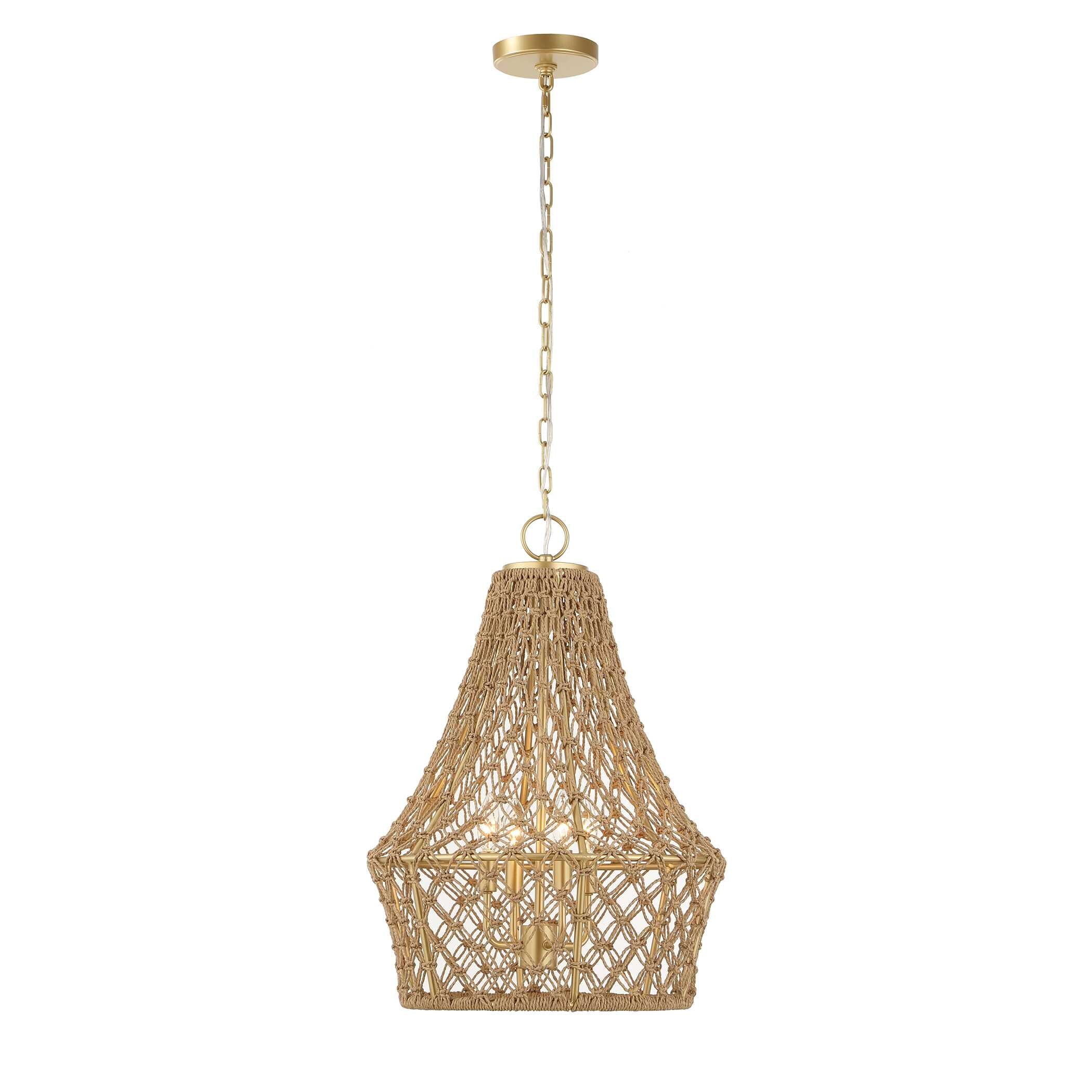 Macrame 4 Light Rope Pendant