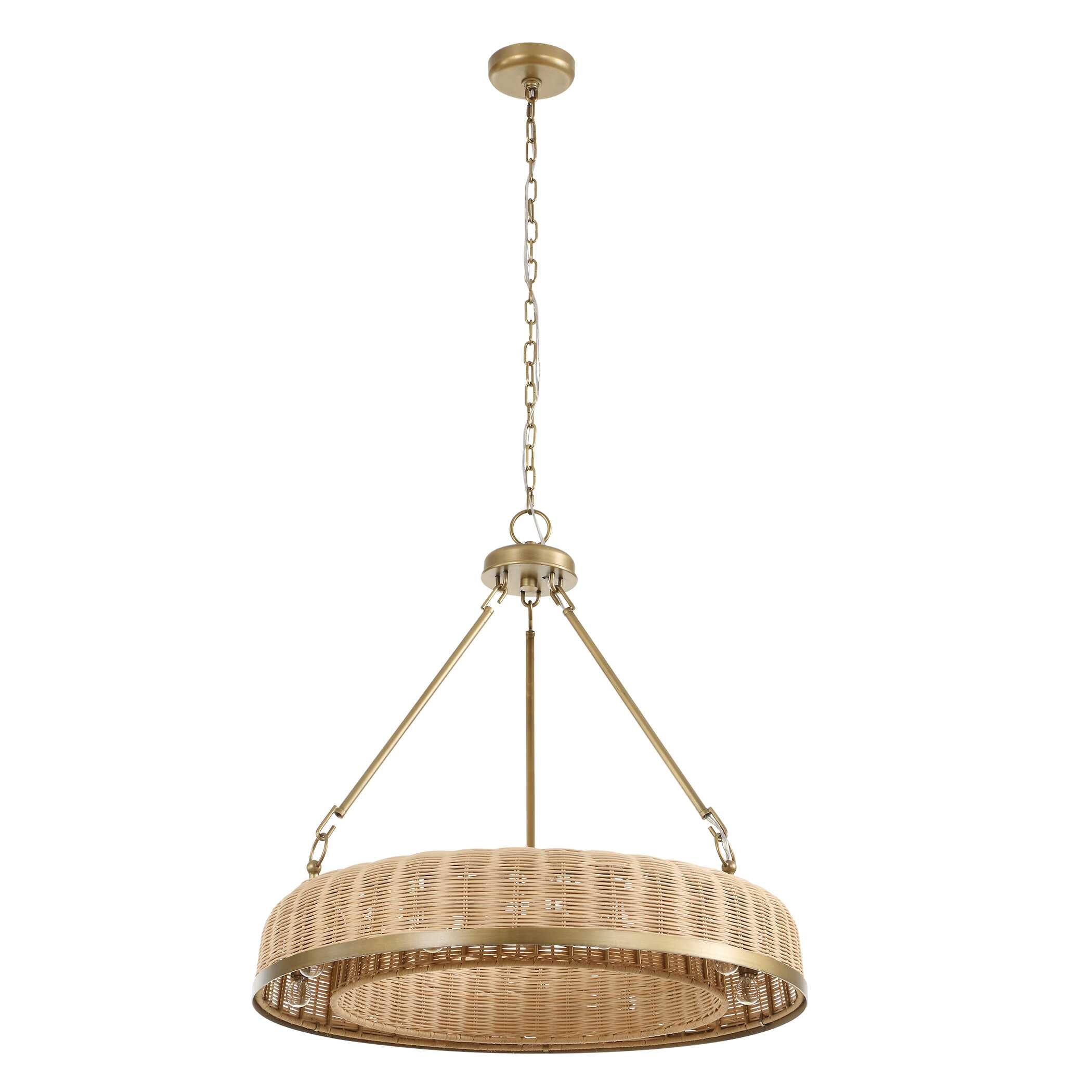 Ladakh 9 Light Round Wicker Pendant