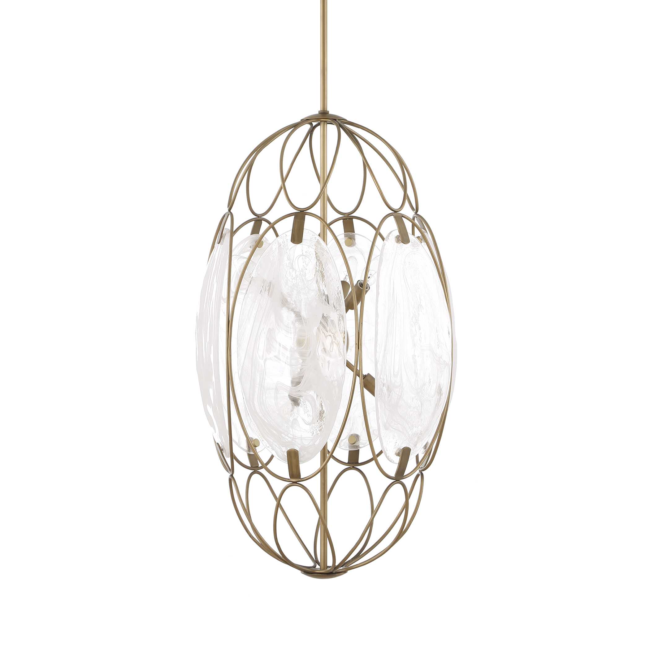 Valencia 6 Light Glass Panel Pendant