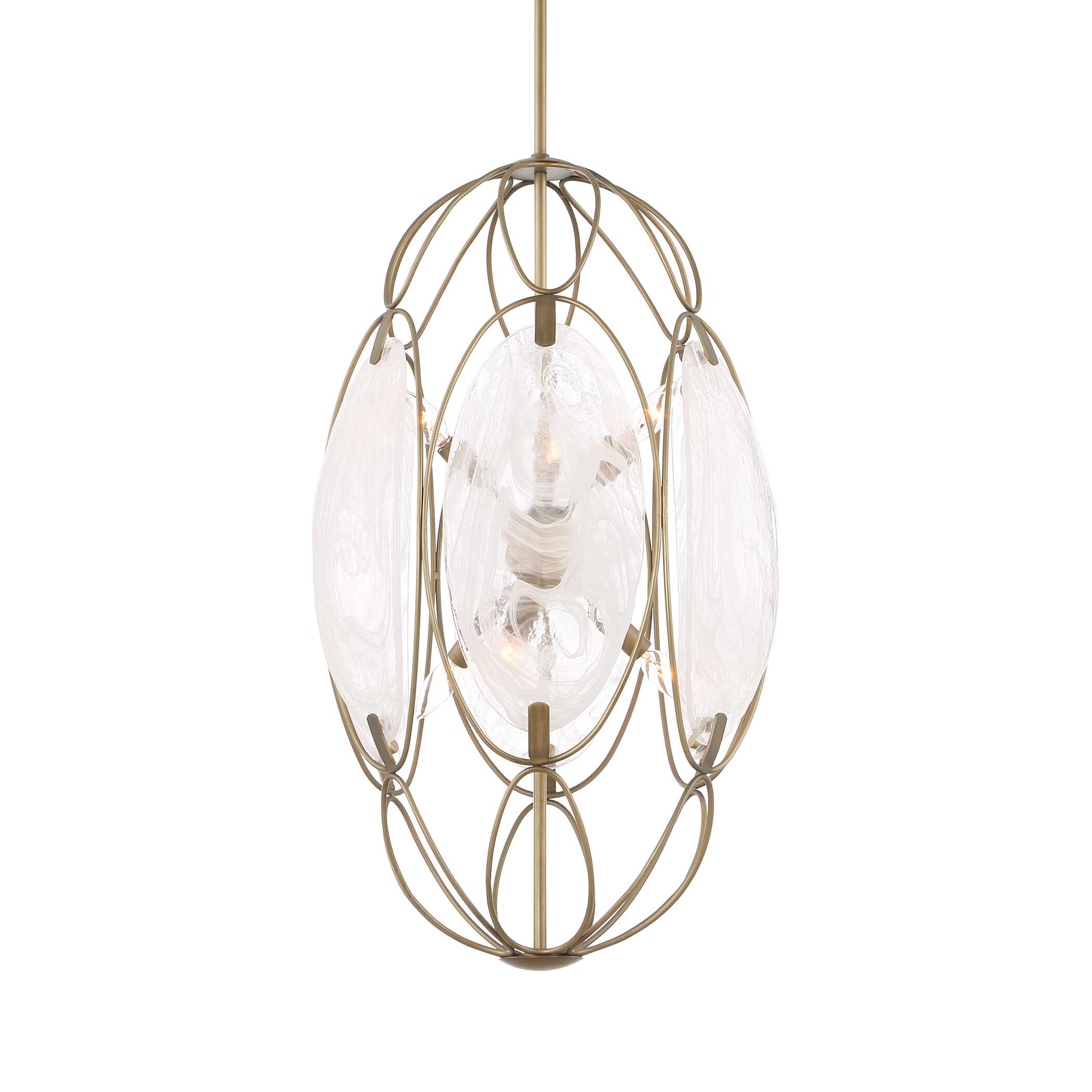 Valencia 6 Light Glass Panel Pendant