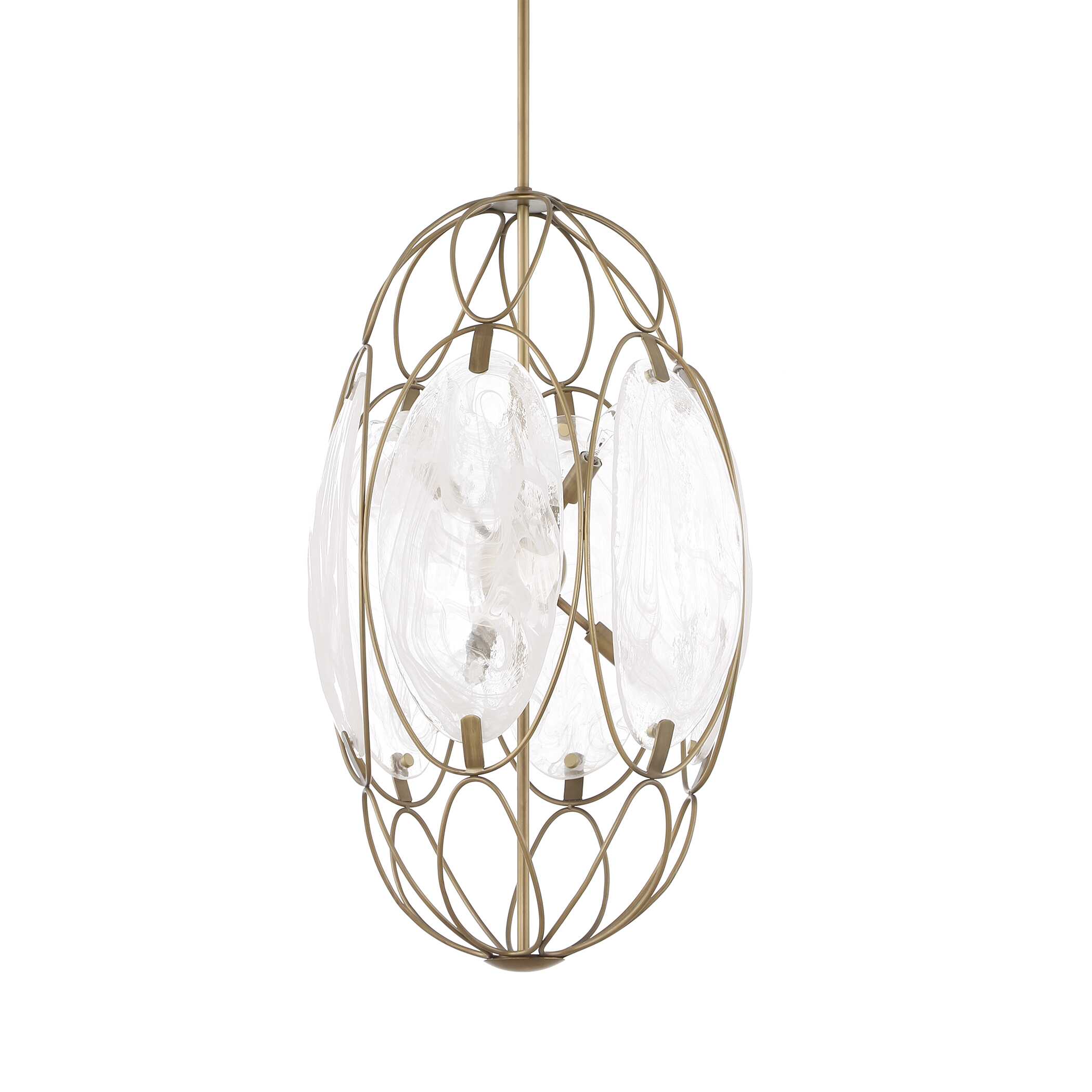 Valencia 6 Light Glass Panel Pendant