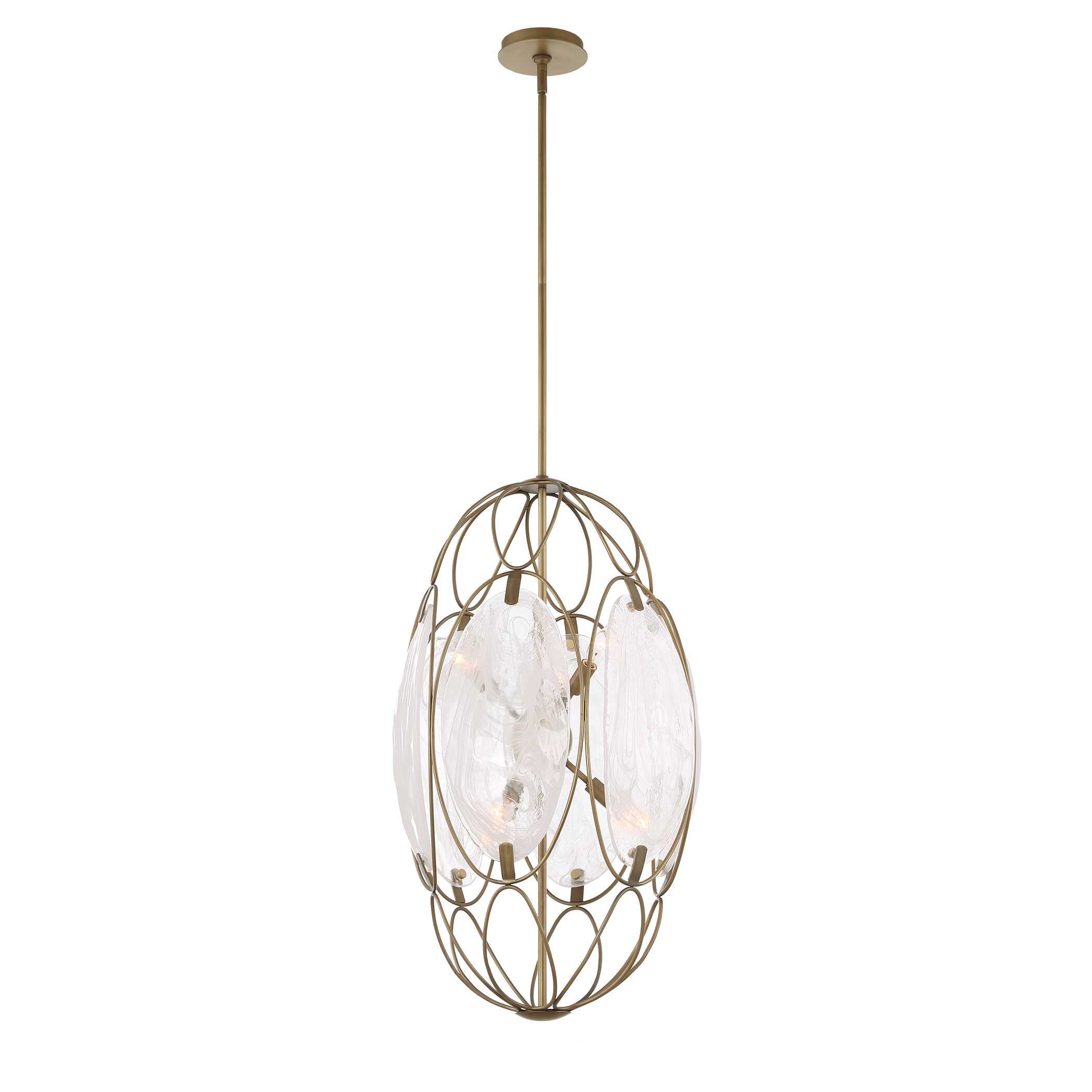 Valencia 6 Light Glass Panel Pendant
