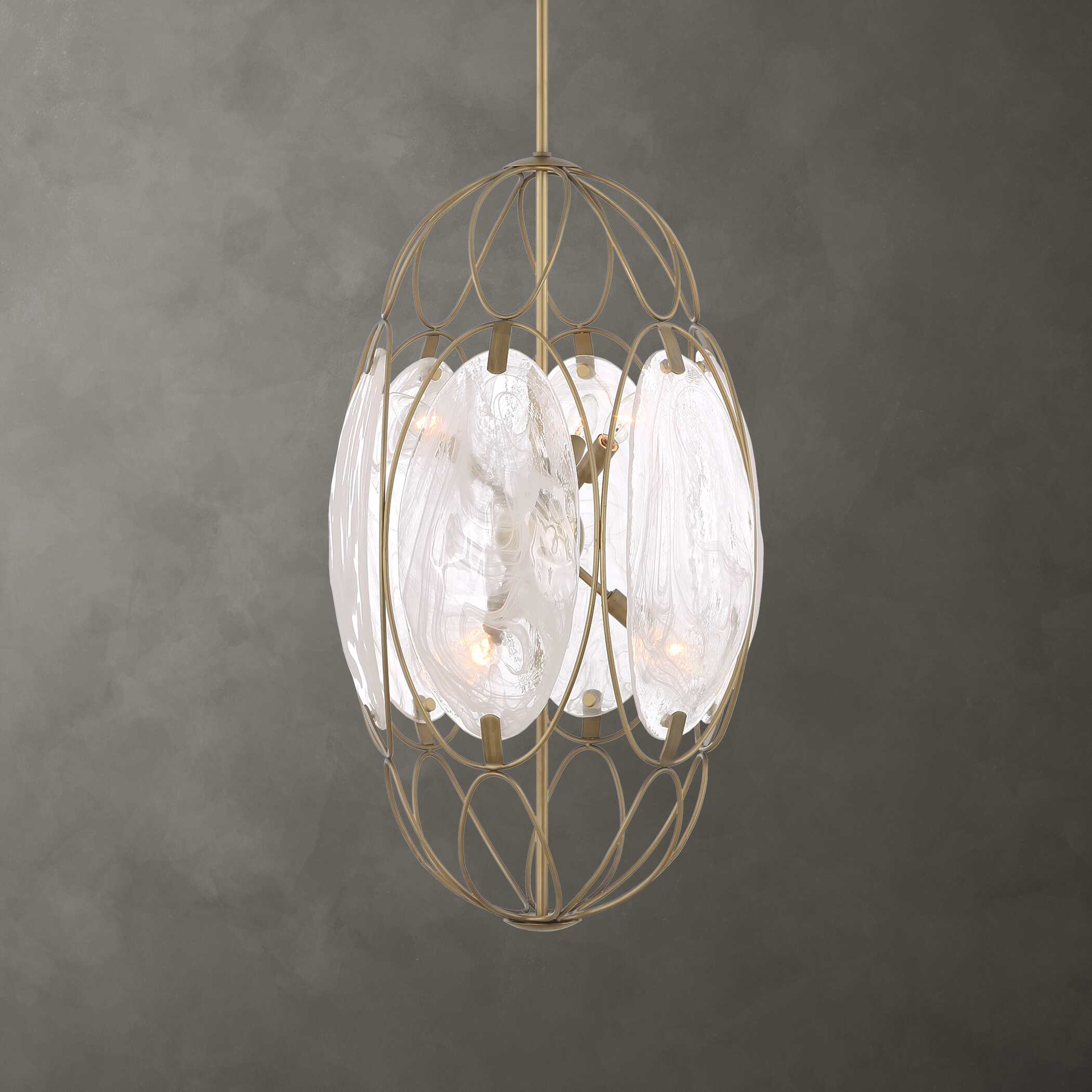 Valencia 6 Light Glass Panel Pendant