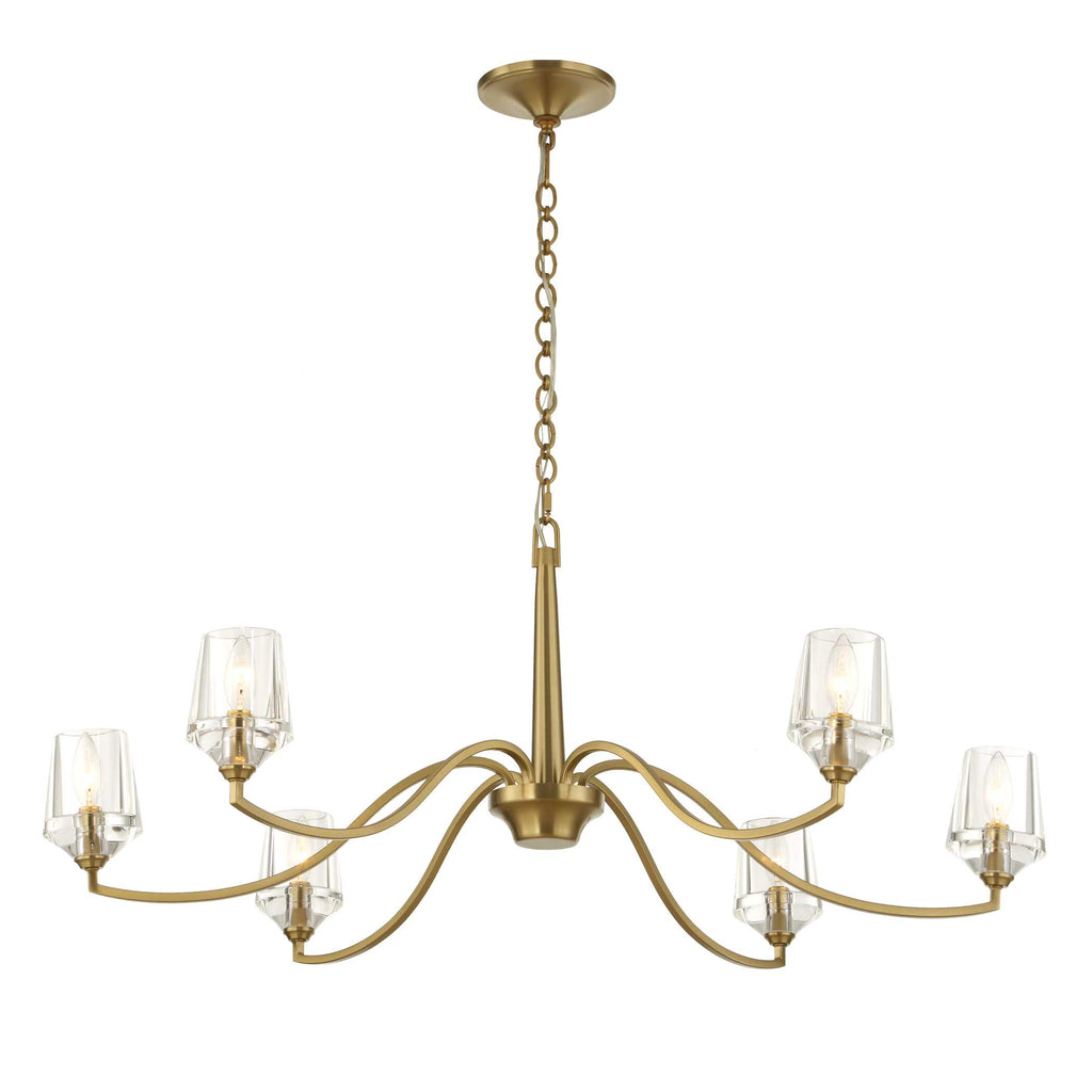 Barcelona 6 Light Brass Chandelier