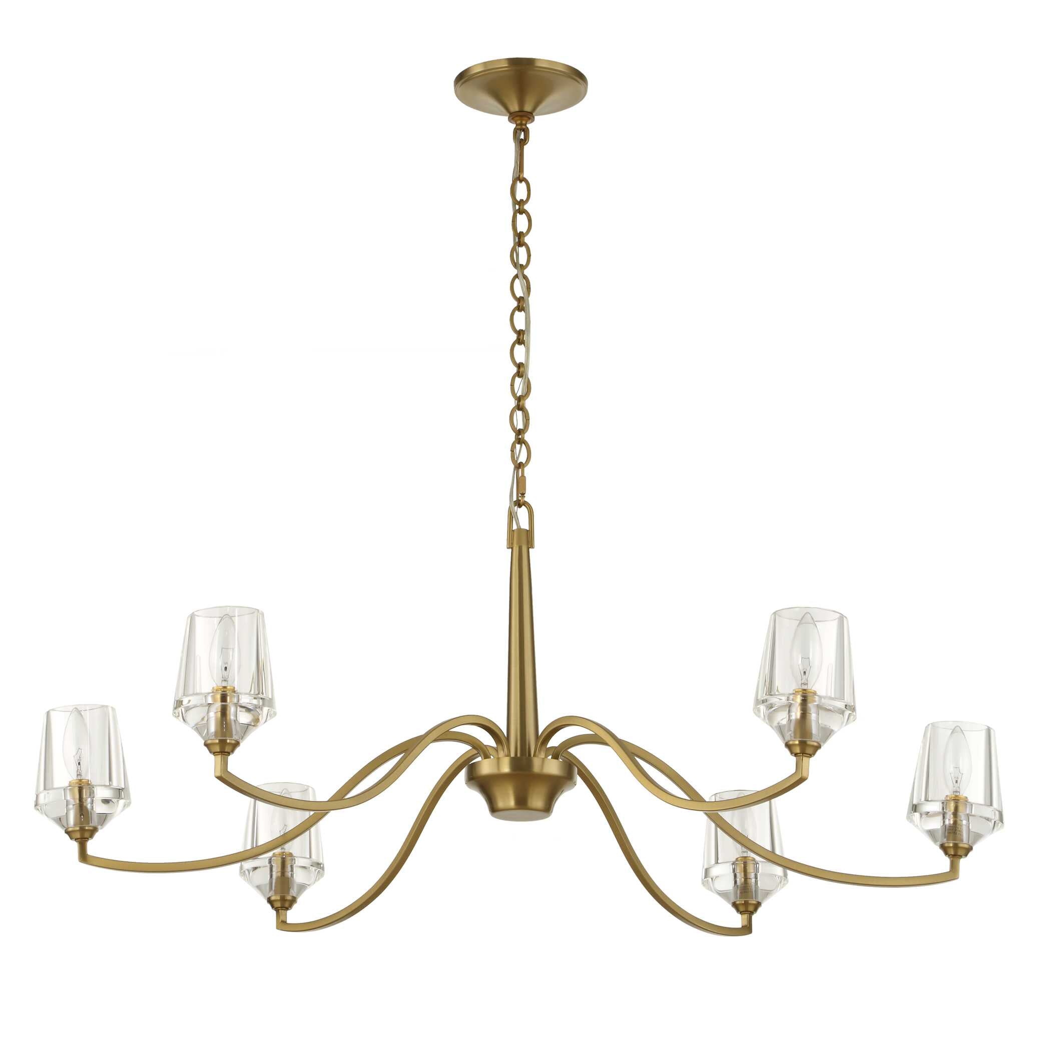 Barcelona 6 Light Brass Chandelier