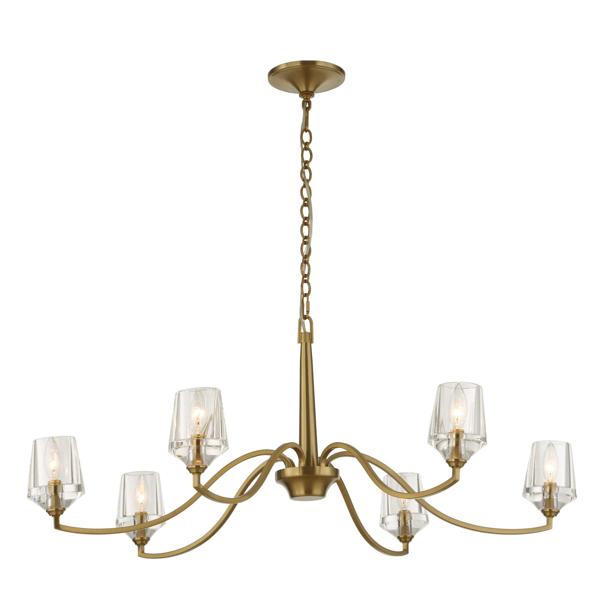 Barcelona 6 Light Brass Chandelier