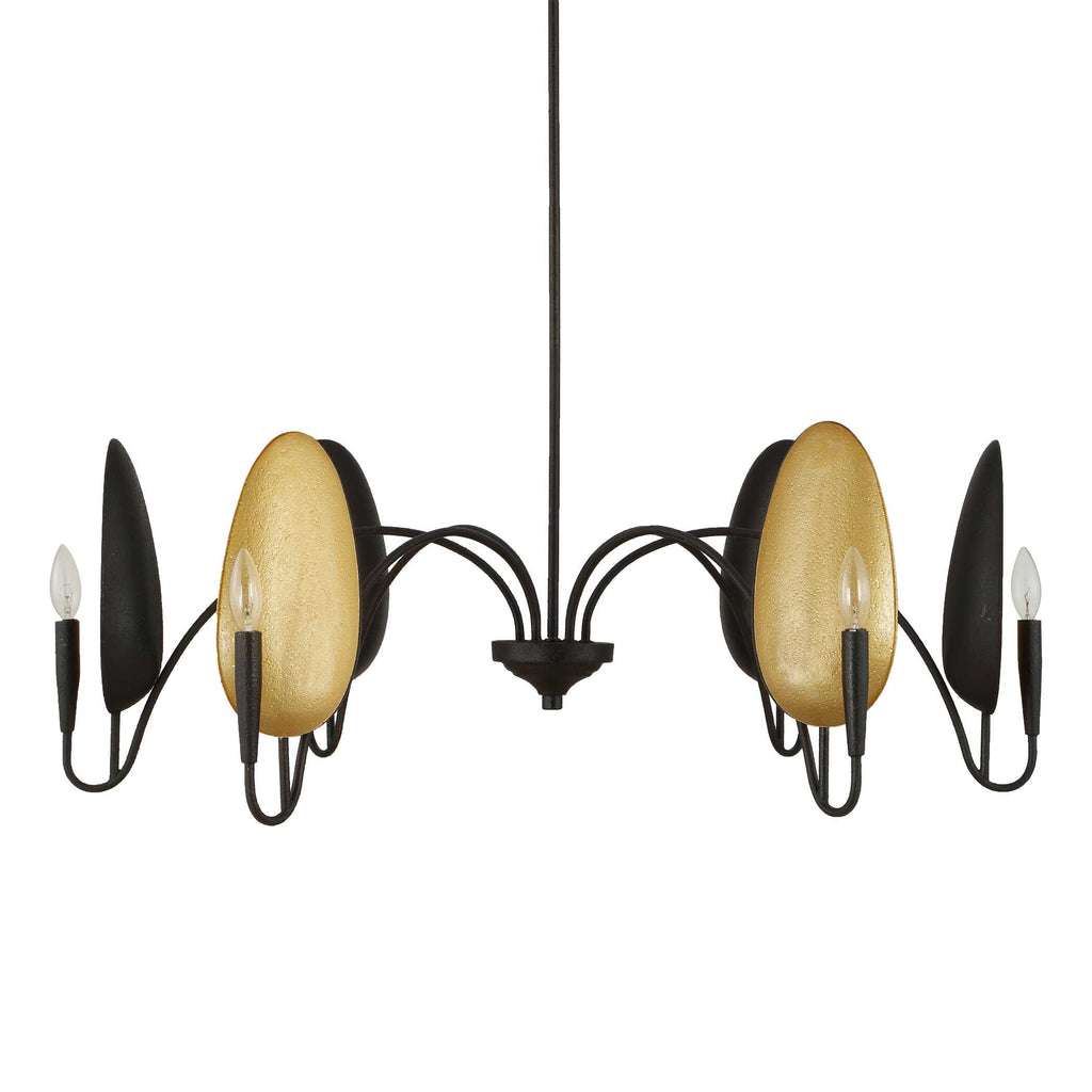 Warwick 6 Light Matte Black Chandelier