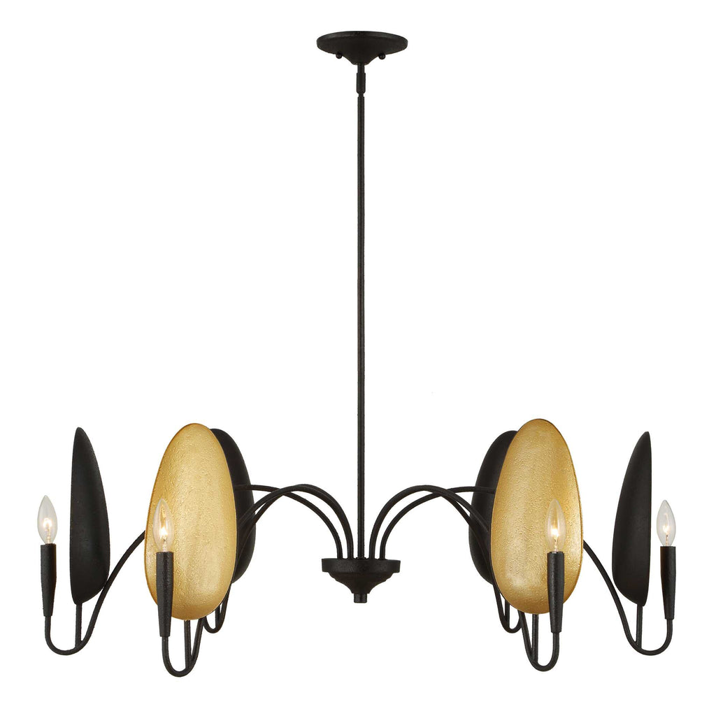 Warwick 6 Light Matte Black Chandelier