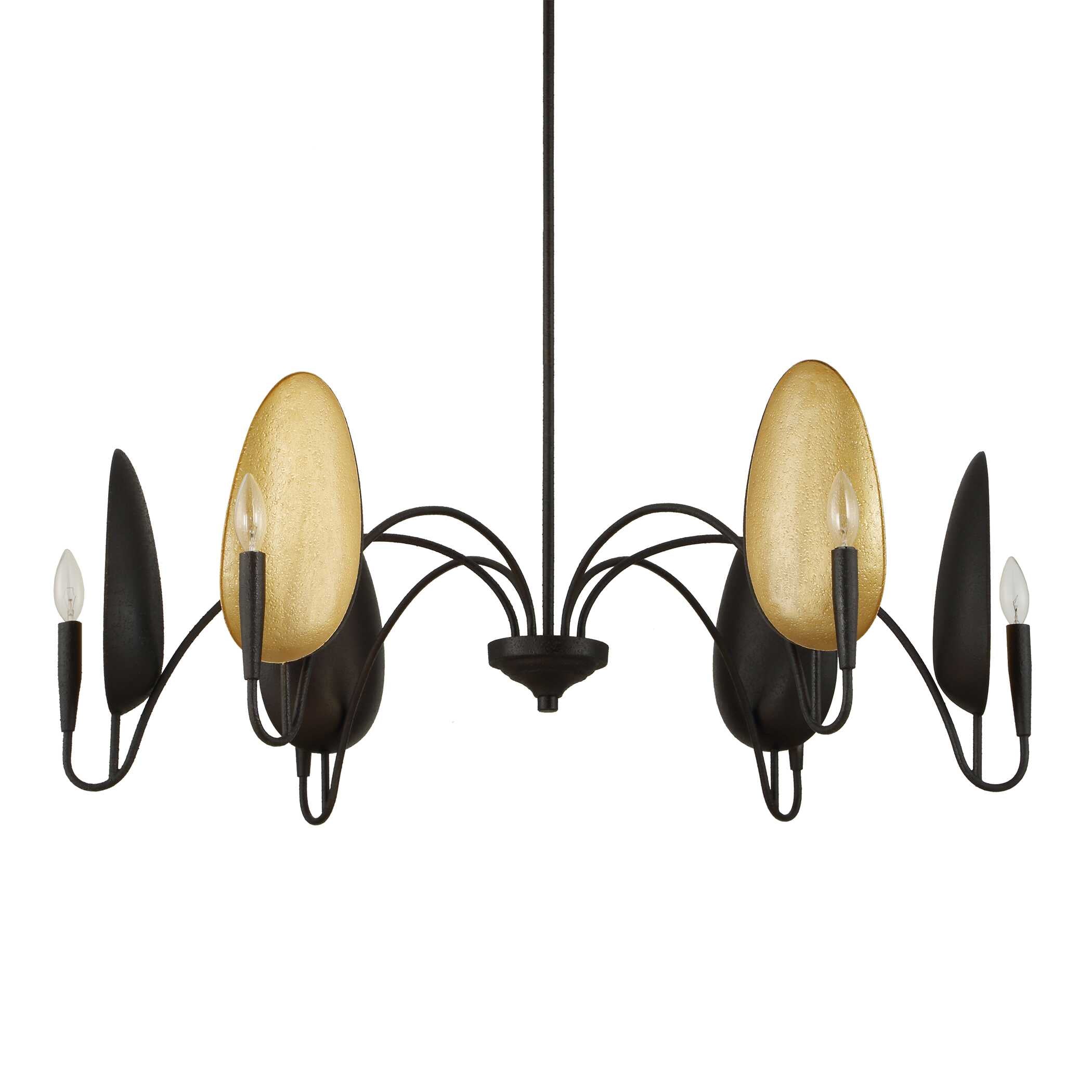 Warwick 6 Light Matte Black Chandelier