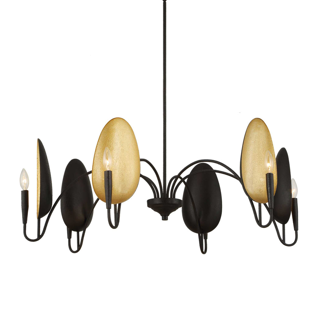 Warwick 6 Light Matte Black Chandelier