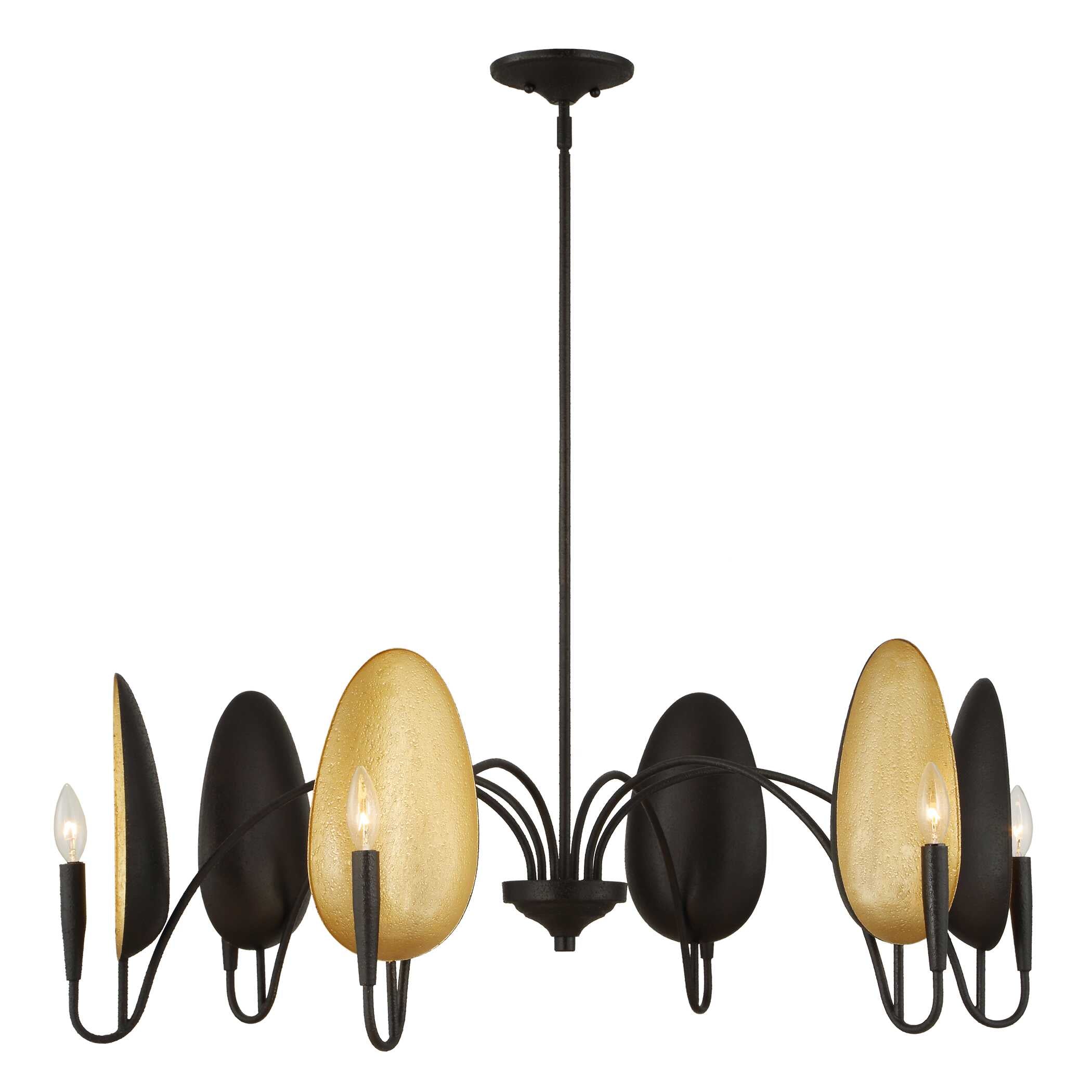 Warwick 6 Light Matte Black Chandelier