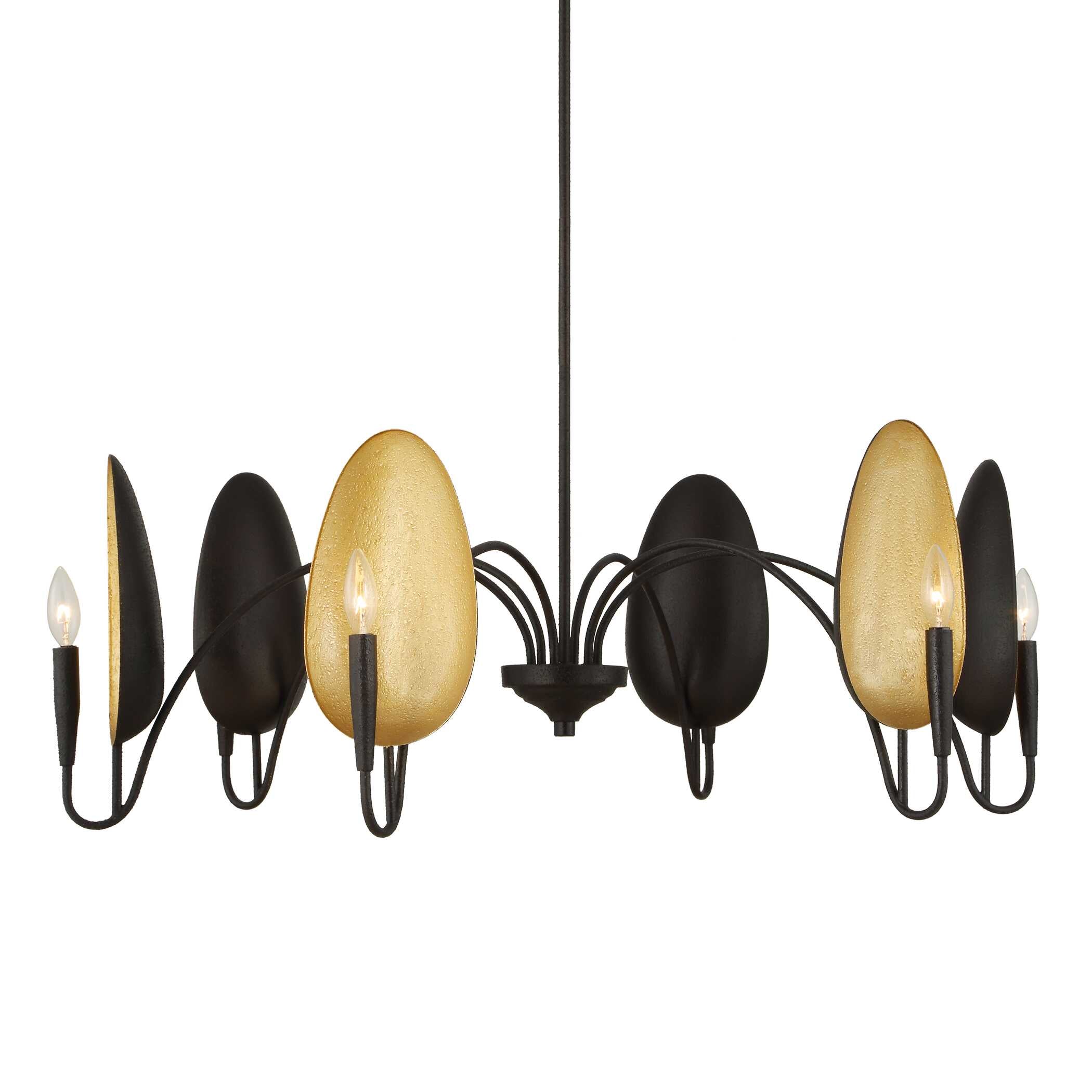 Warwick 6 Light Matte Black Chandelier