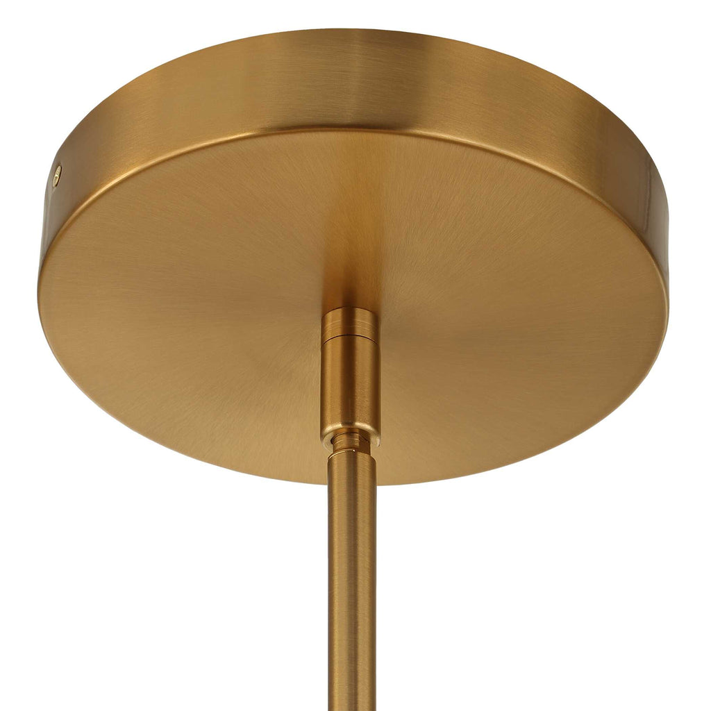 Wedge 12 Lt LED Brass Chandelier