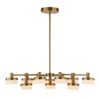 Wedge 12 Lt LED Brass Chandelier