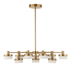 Wedge 12 Lt LED Brass Chandelier