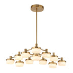 Wedge 12 Lt LED Brass Chandelier