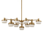 Wedge 12 Lt LED Brass Chandelier