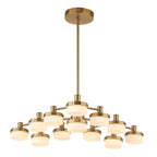 Wedge 12 Lt LED Brass Chandelier