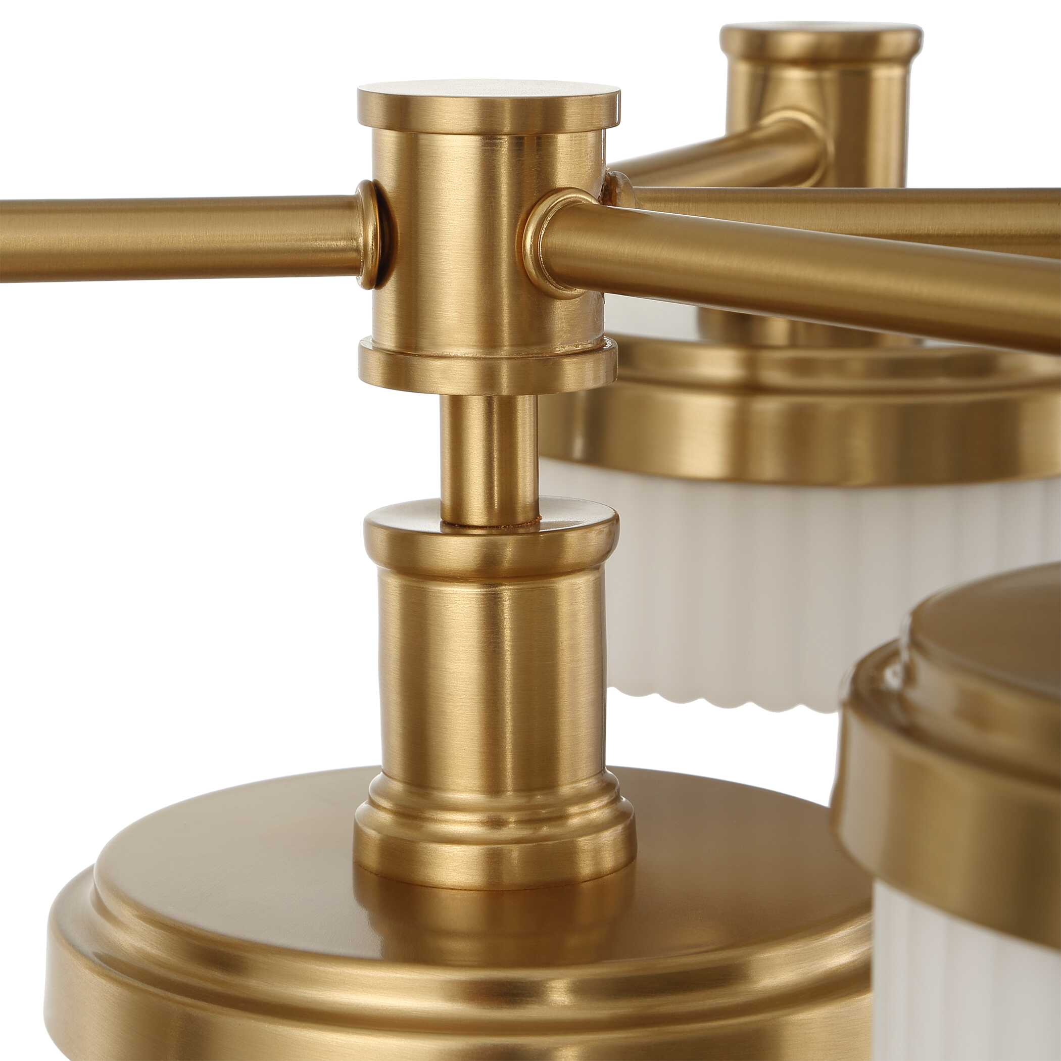 Wedge 12 Lt LED Brass Chandelier