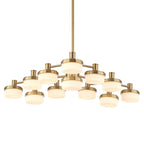 Wedge 12 Lt LED Brass Chandelier