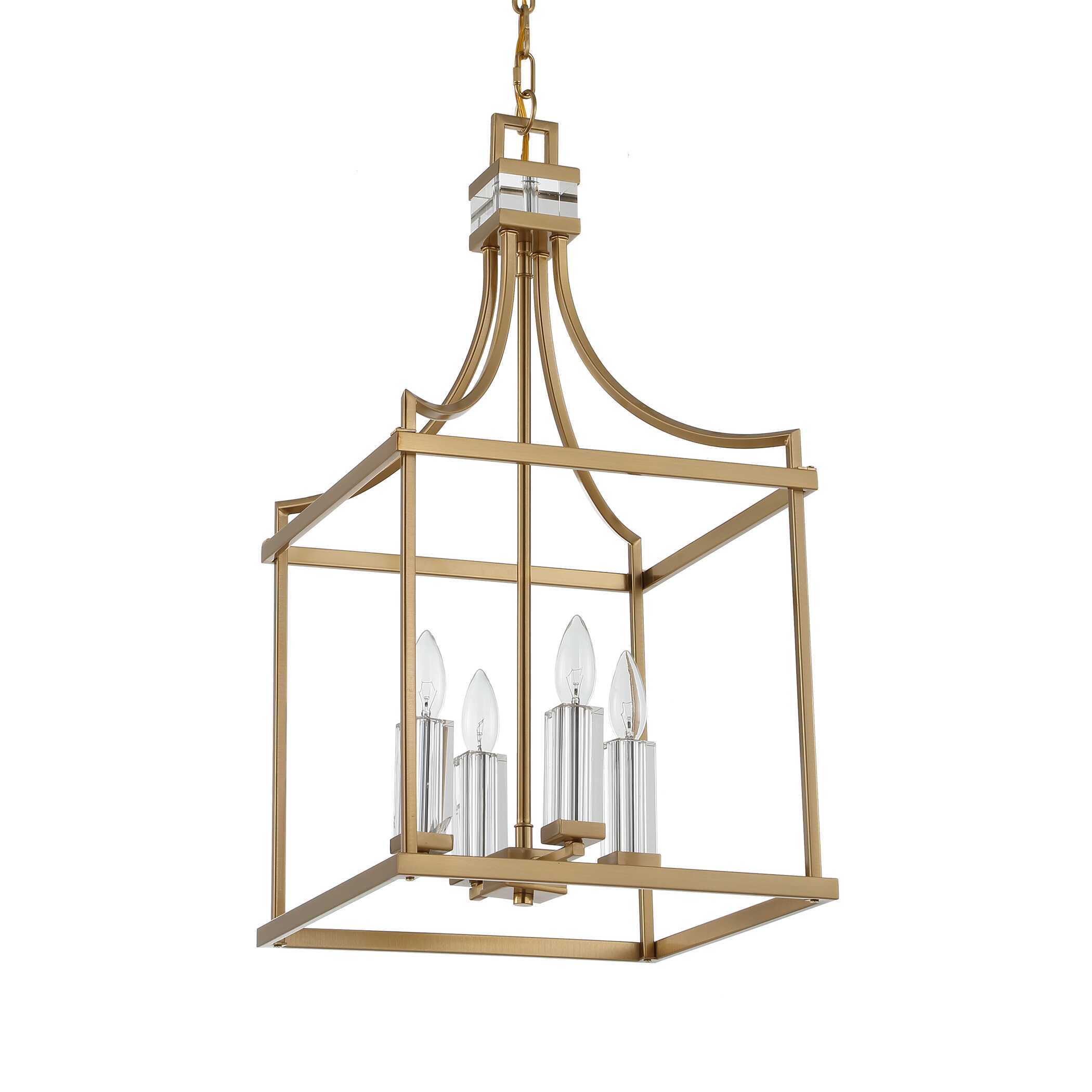 Montreal 4 Light Brass Lantern Pendant