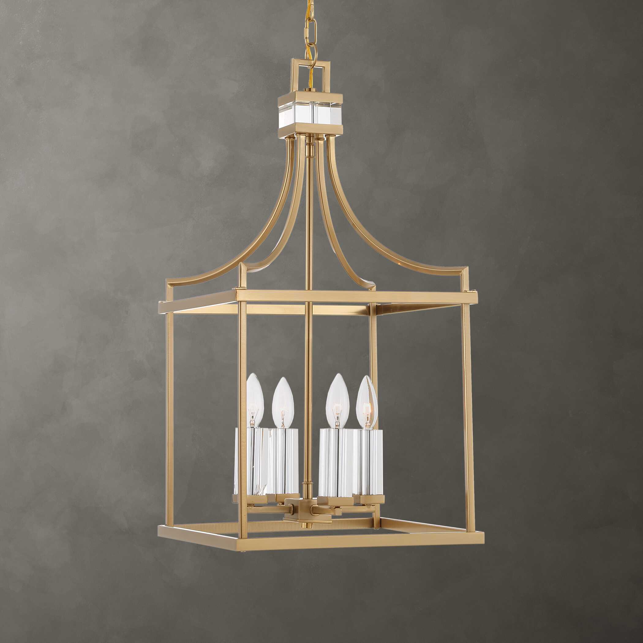 Montreal 4 Light Brass Lantern Pendant