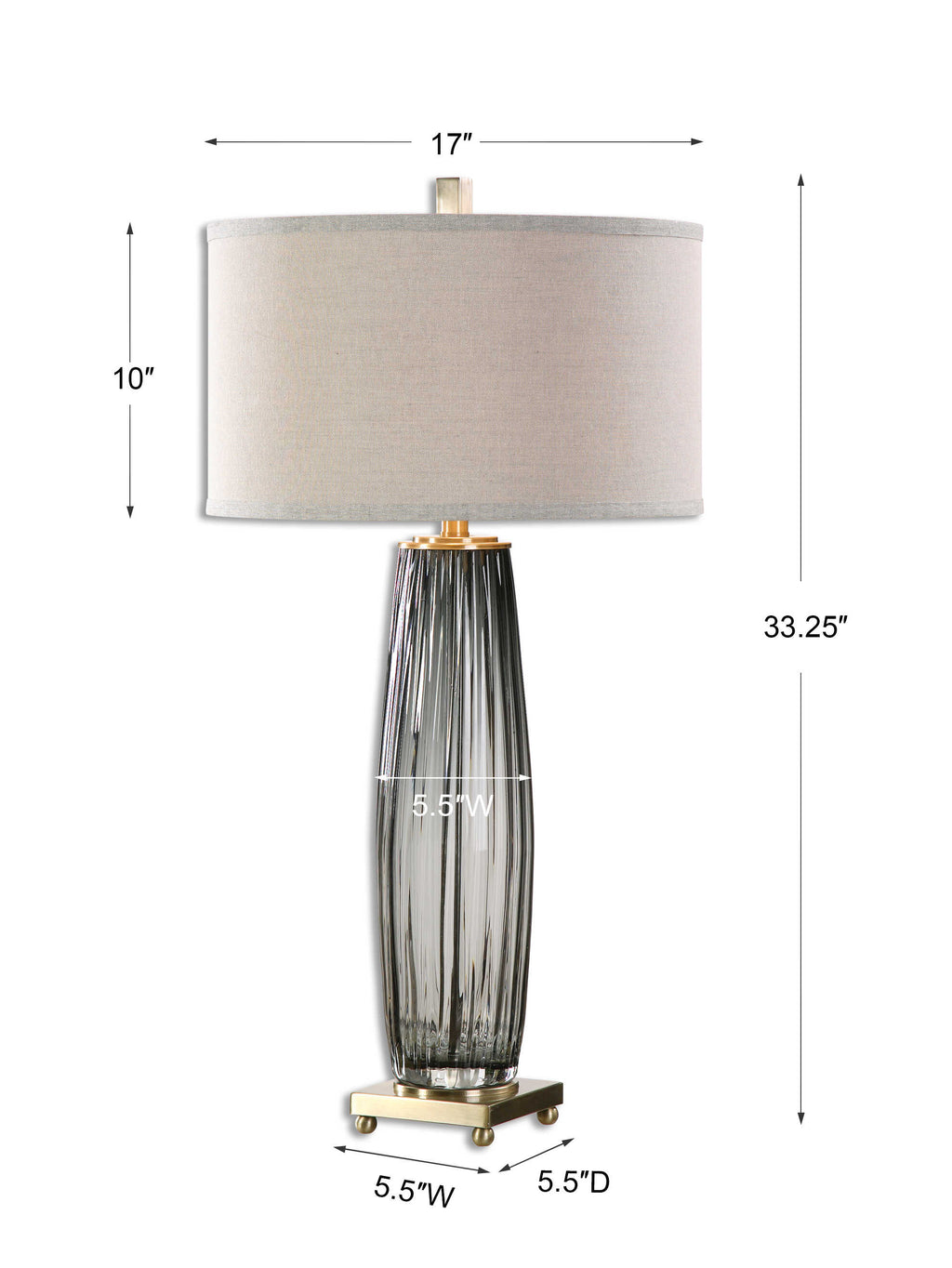 Vilminore Gray Glass Table Lamp