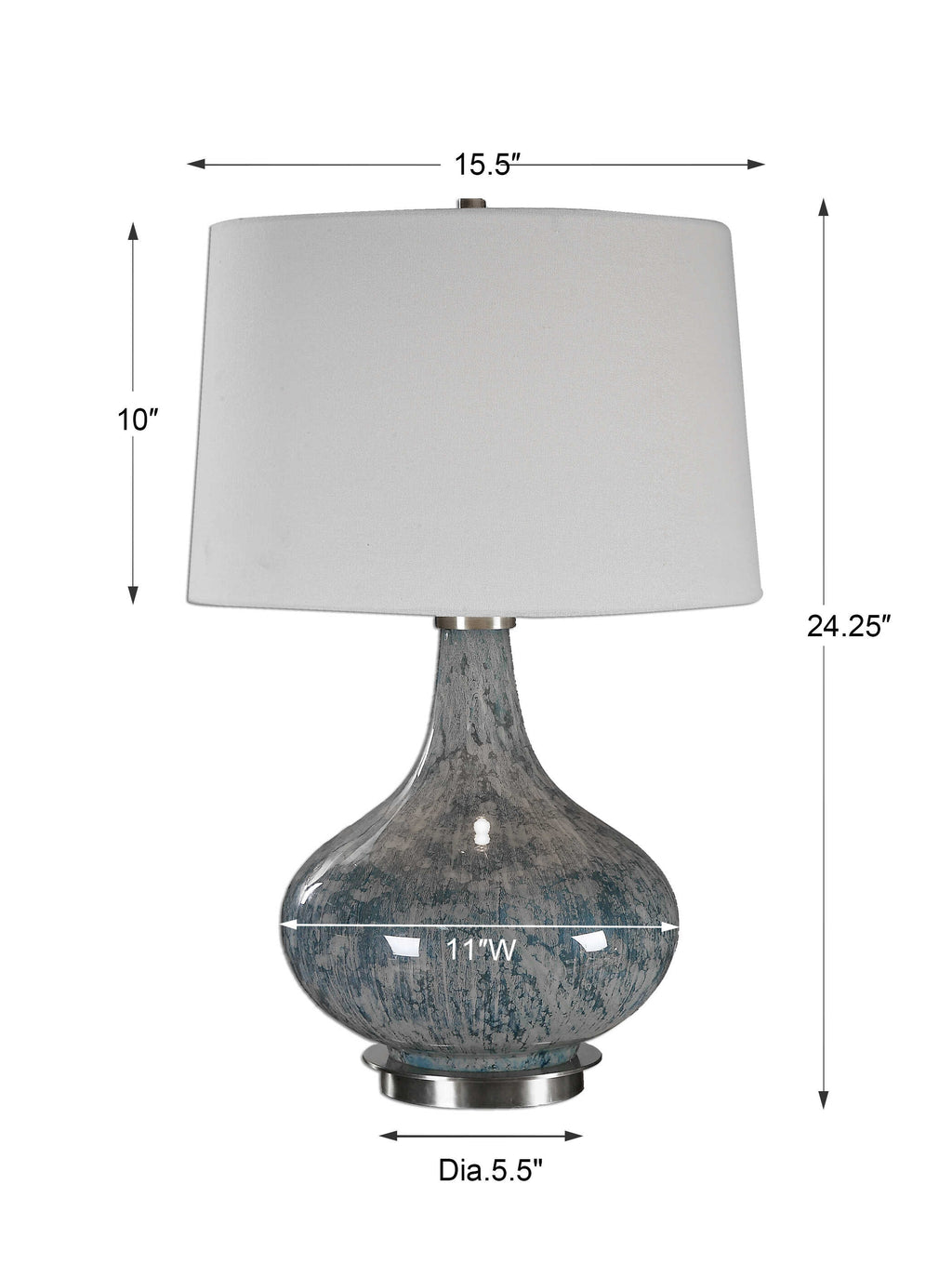 Celinda Blue Gray Glass Lamp