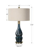 Prussian Blue Ceramic Lamp