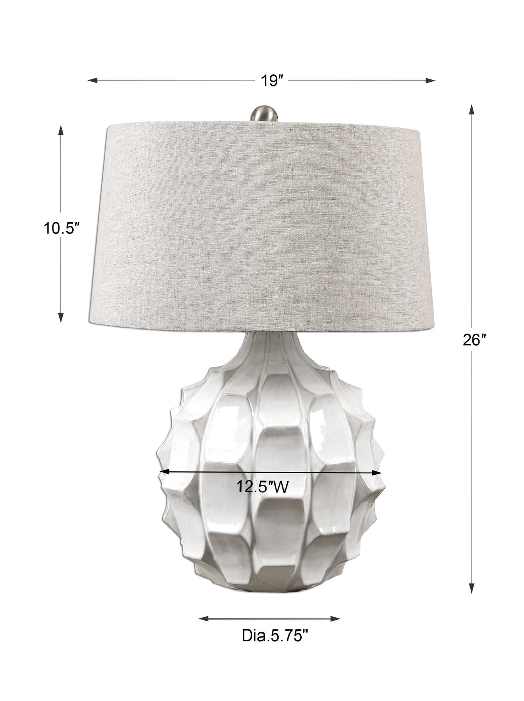 Guerina Scalloped White Lamp