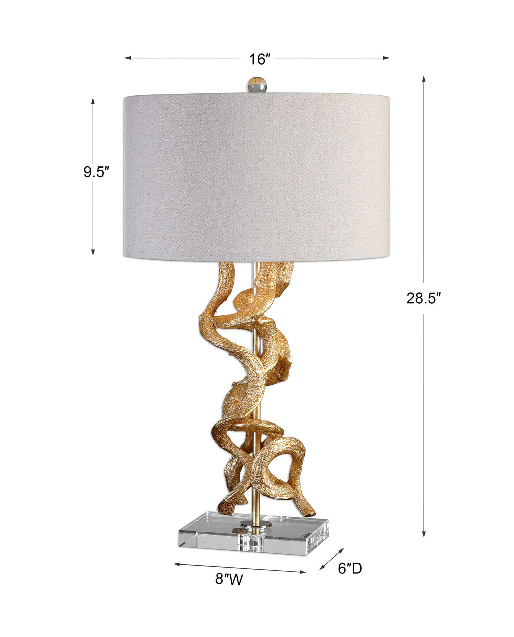 Twisted Vines Gold Table Lamp