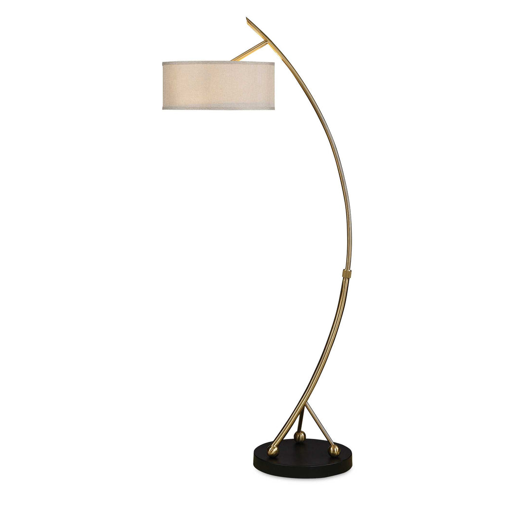 Vardar Curved Brass Floor Lamp