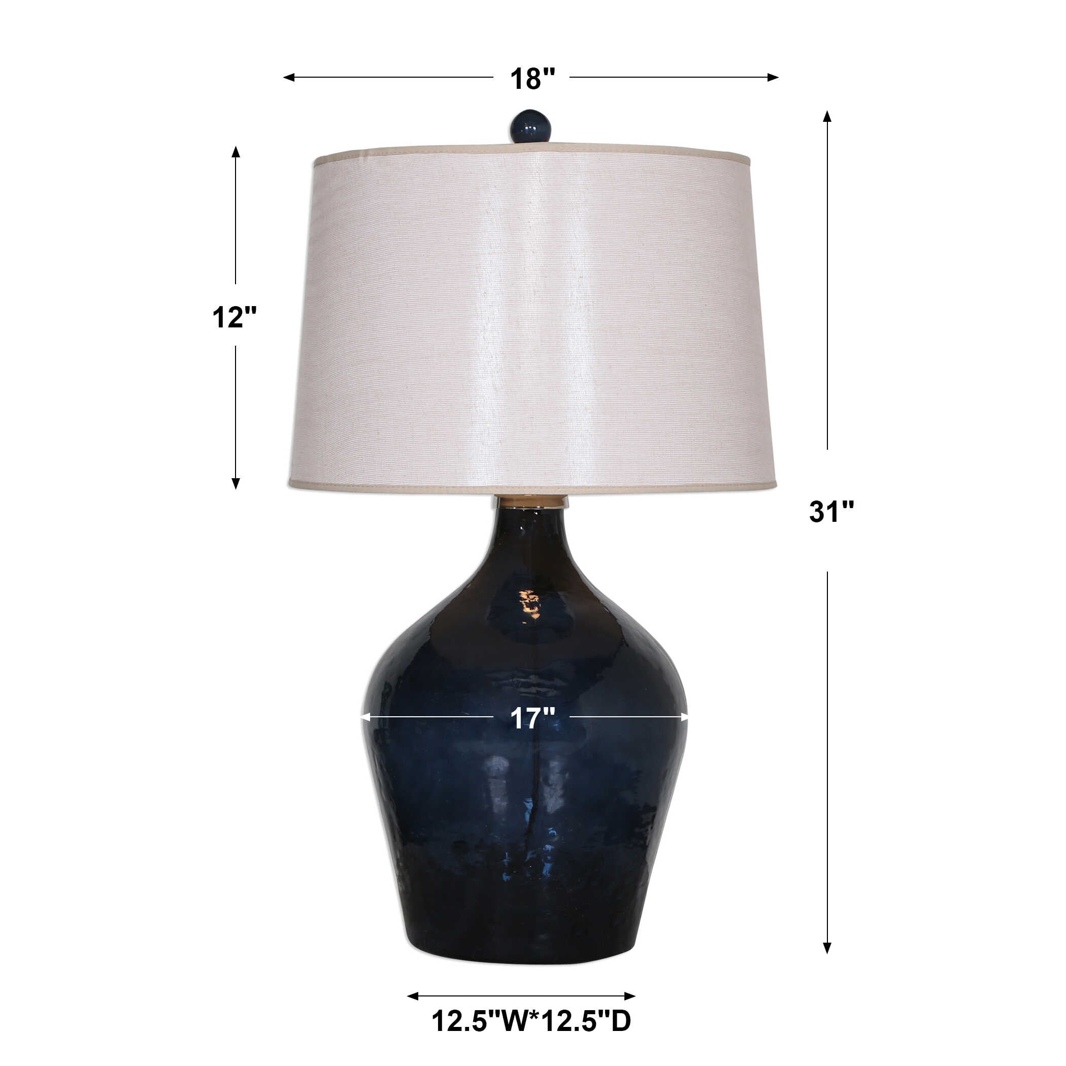 Lamone Blue Glass Lamp