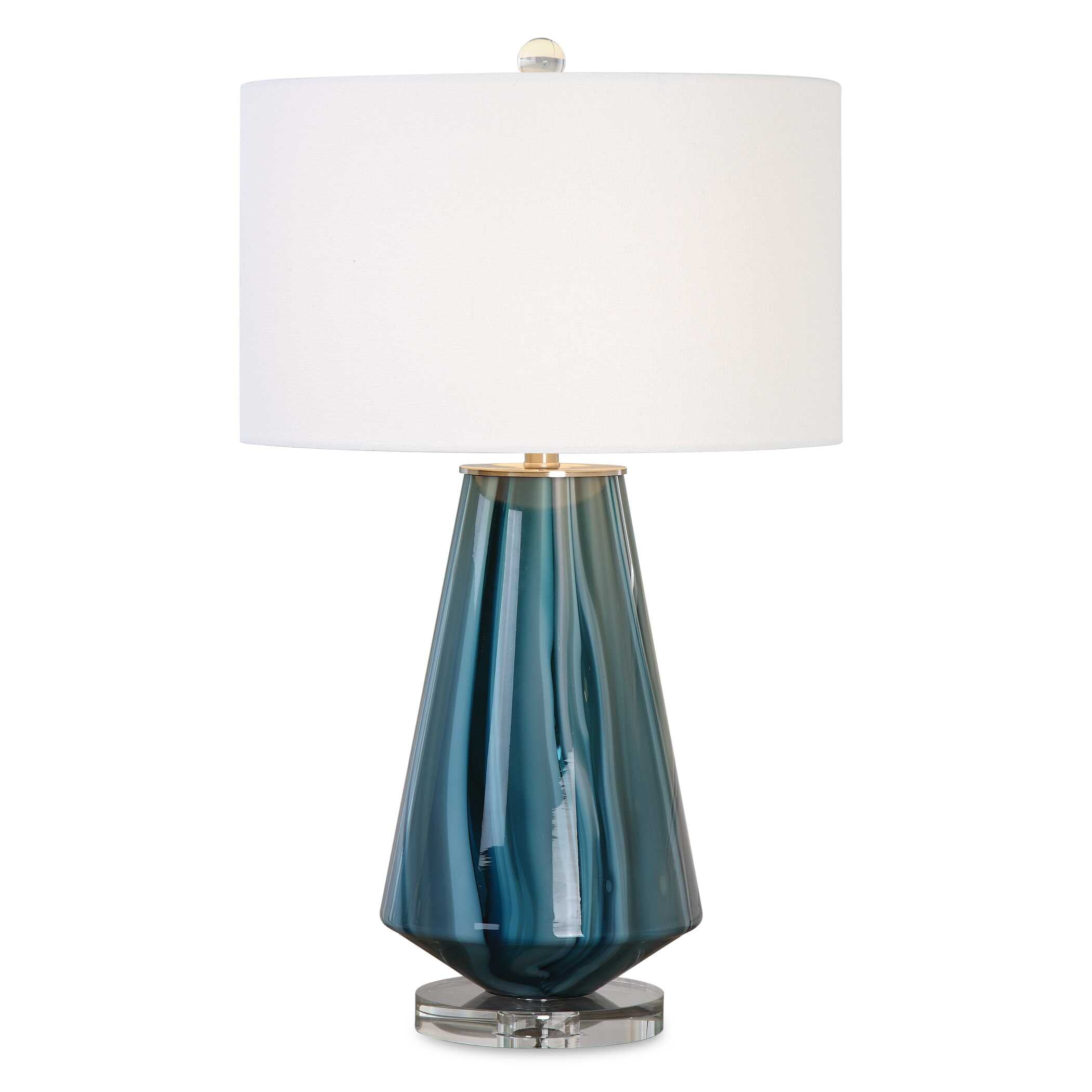 Pescara Teal-Gray Glass Lamp