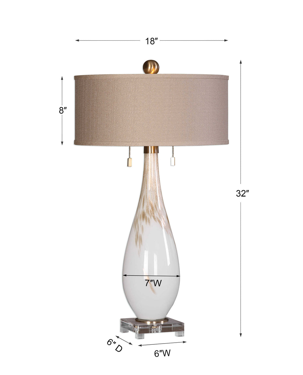 Cardoni White Glass Table Lamp