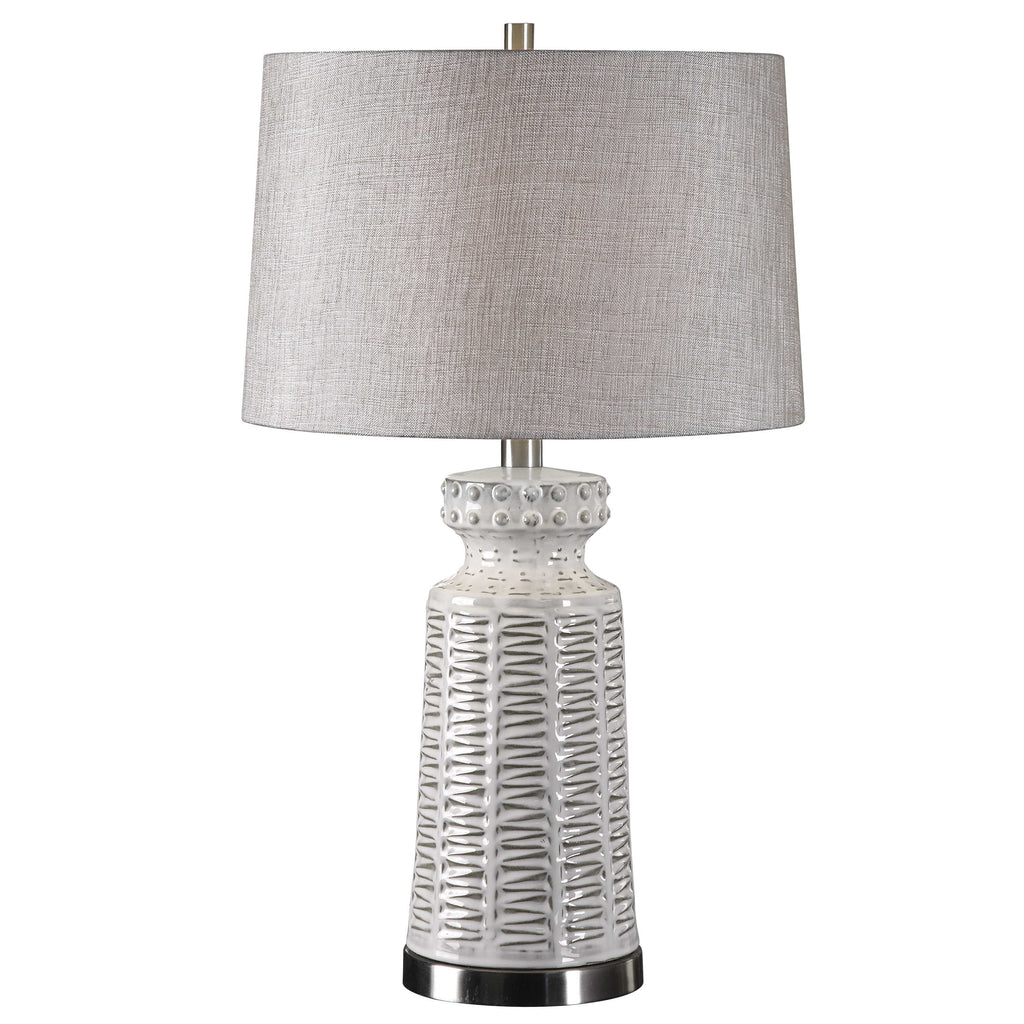 Kansa Distressed White Table Lamp