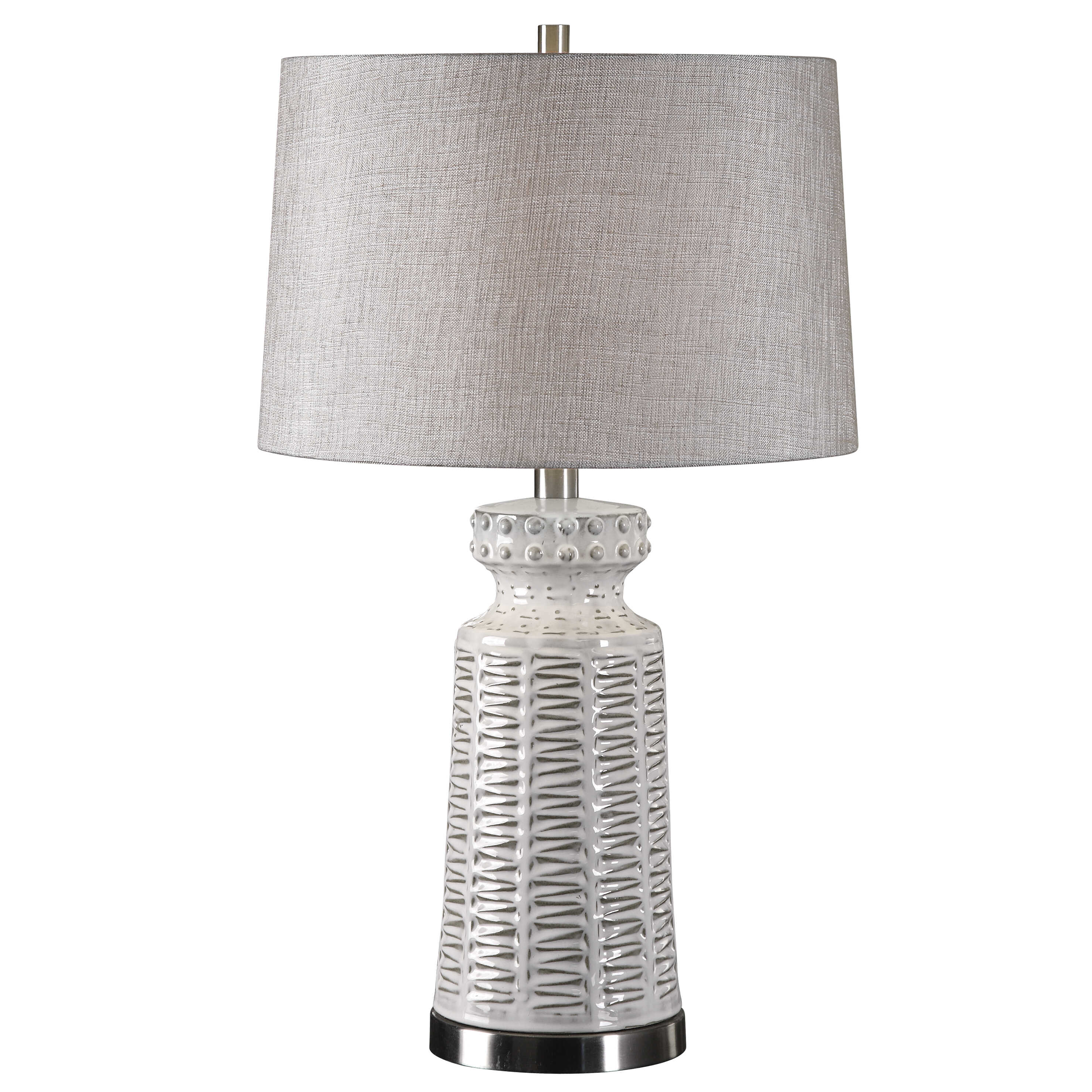Kansa Distressed White Table Lamp