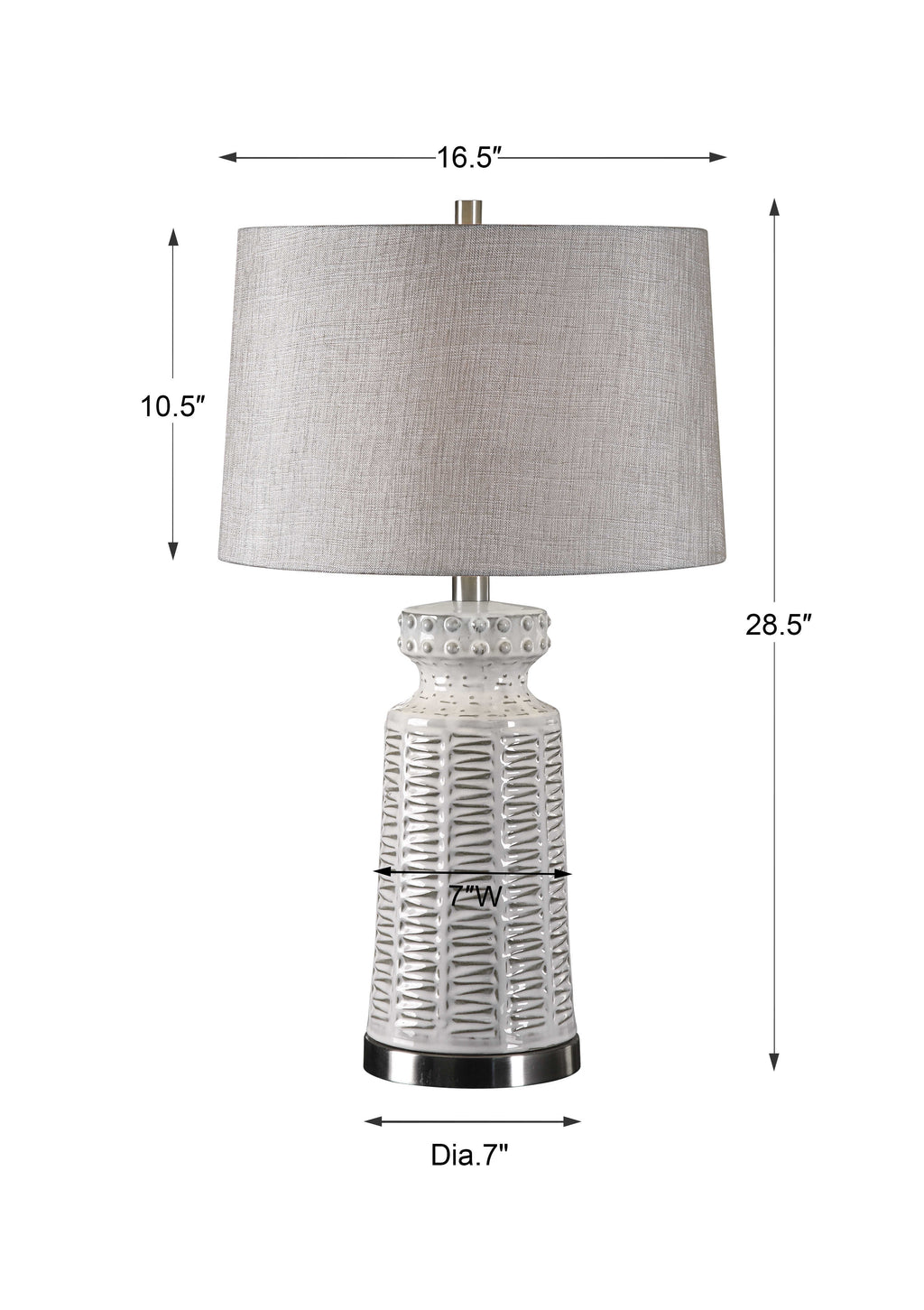 Kansa Distressed White Table Lamp