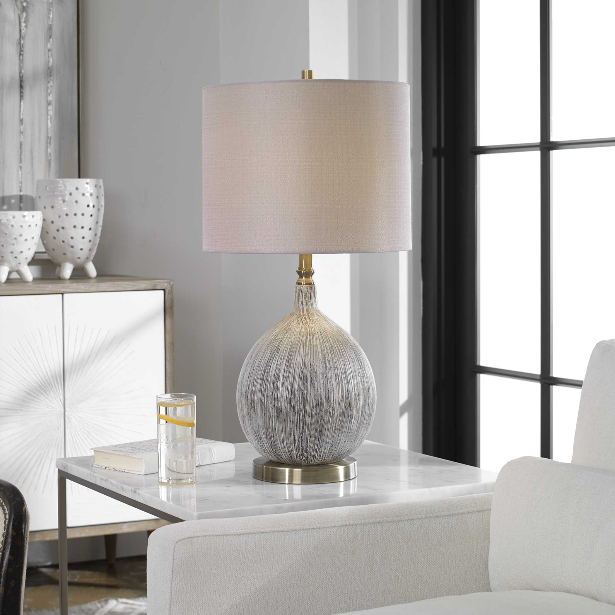 Hedera Textured Ivory Table Lamp