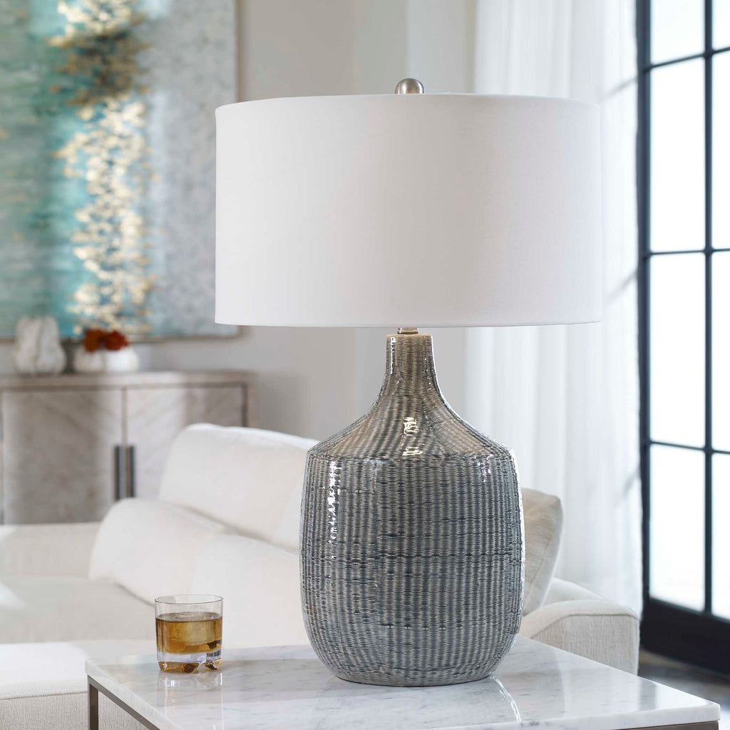Felipe Distressed Gray Table Lamp
