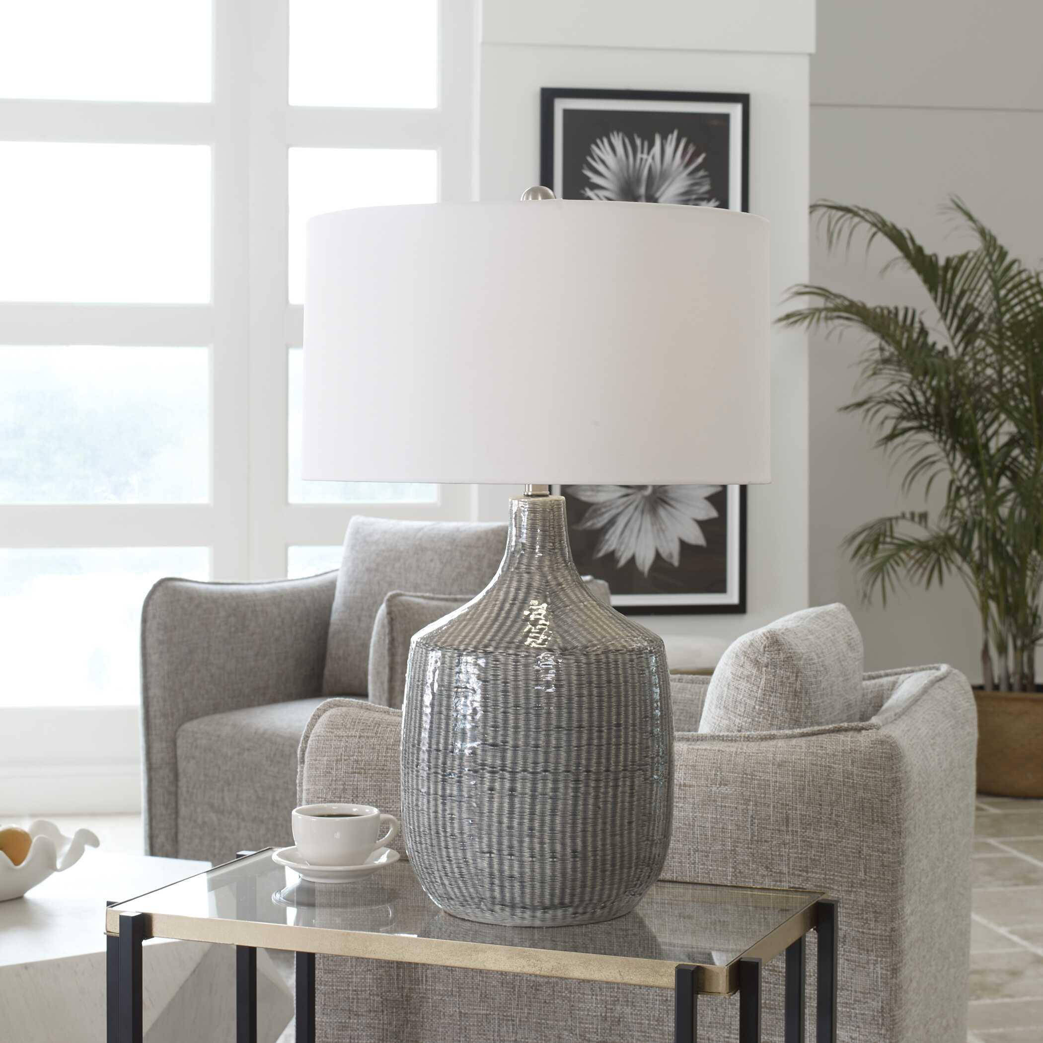 Felipe Distressed Gray Table Lamp