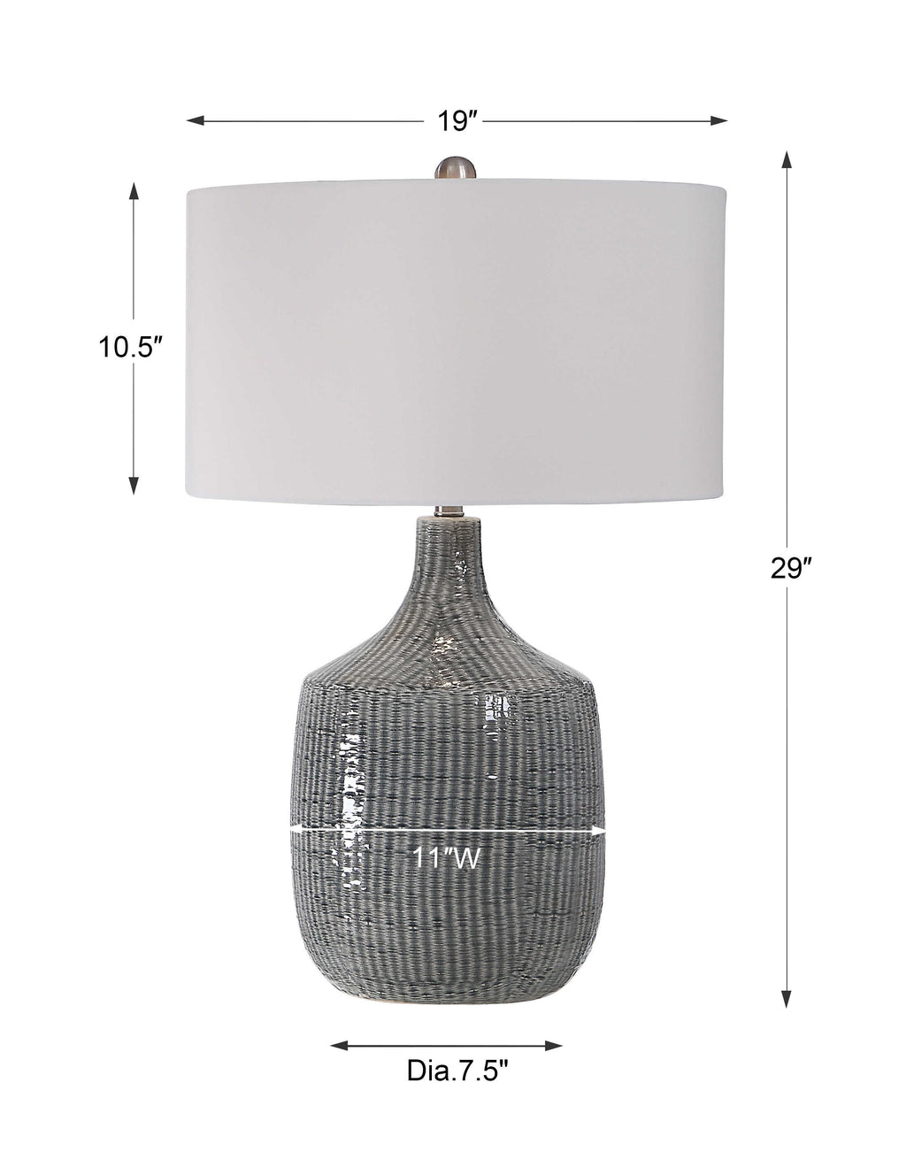 Felipe Distressed Gray Table Lamp