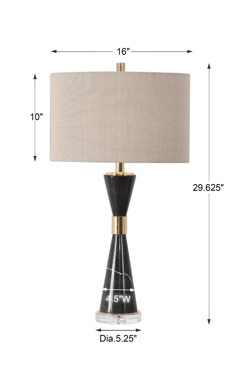 Alastair Black Marble Table Lamp